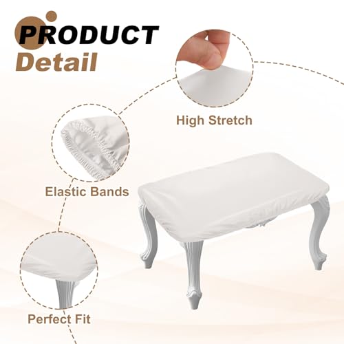 Housse de tabouret rectangulaire en cuir lavable et imperméable - 4