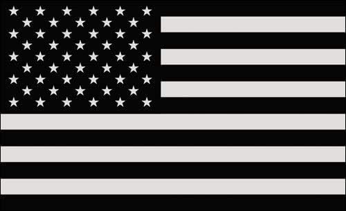 Etiqueta engomada reflectante 3M de la bandera de Estados Unidos negra y gris  Colores apagados American Decal Militar
