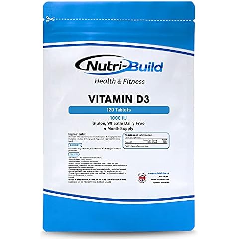 Vitamin D3 1000 IU - 120 Tablets - High Potency, Easy to Swallow Pure Vitamin D Tablet - Vitamin D3 Supplements Helps Boost Health and Immune System - No Additives, Non-GMO Cover