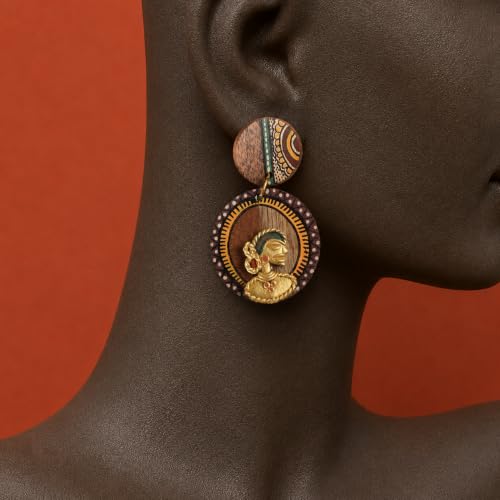 Image of Handcrafted Tribal Wooden Earrings Collection for Women - Butterfly, Princess & Modern Geometric Statement Designs