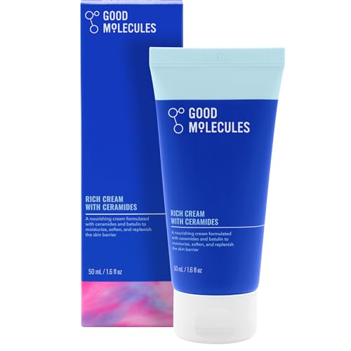 Good Molecules Rich Cream with Ceramides 50 ml / 1.6 oz – Daily Facial Moisturizer for Dry Skin, Redness – Face Lotion with Betulin Soothe, Plump, Hydrate, Moisturize – Anti-aging Skin Care