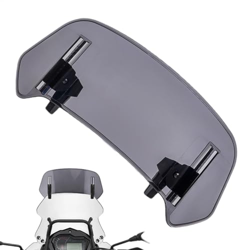 GFTTR Motorrad Windschild für Triumph Bonneville T100 / T120(Bl)(Titanium), Verstellbare Clip-On Windschutzscheibe, Windschutzscheibenverlängerung, Spoiler Zubehör,280mm×120mm Bsmoke