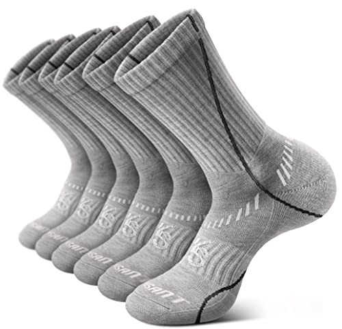 Image of BULLIANT Compression Socks for Men 6Pairs, Athletic Crew Socks Cushioned For Men Sports Running-Arch Support(6Pairs,Shoes Size:Men 11-13)