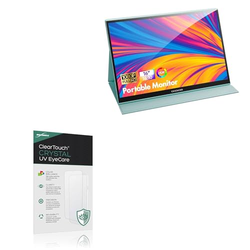 BoxWave Screen Protector Compatible With GEEKOM PM16 Portable Monitor (16 in) - ClearTouch Crystal Anti-UV EyeCare (2-Pack), Filters out Harmful Blue Light Reduce Fatigue