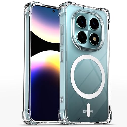 Image of Amazon Basics Back Cover for Redmi Note 15 5G Mag-Safe Shockproof PC + TPU Protective Case Magnetic Support Bumper Case (Transparent Mag-Safe)