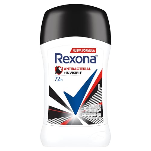 Rexona Antibacterial + Invisible Desodorante Antitranspirante para Mujer en Barra Antimanchas 45 g