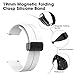 MAKCPOIMER Universal 19mm 20mm 22mm Silicone Bands, Quick Release Sport Watch Bands with Magnetic Folding Buckle for Men & Women (19mm, White)