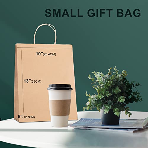 image for METRONIC Paper Gift Bags 10x5x13'' 100Pcs Brown Paper Bags with Handle