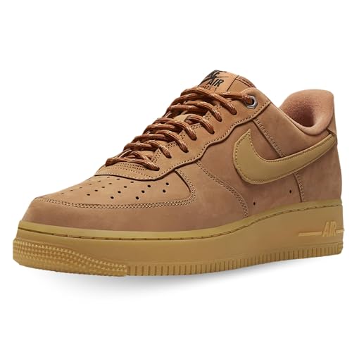 Nike Men's Air Force 1 Sneaker, Flax/Wheat-gum Light Brown, 11