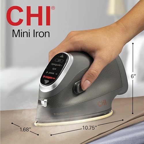 CHI Mini Steam Iron for Clothes, 1000 Watts, XL 10" Cord - image 8