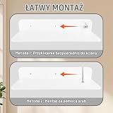 TOPCZY Zestaw 2 małych regałów ściennych, wiszący, regał ścienny, bez wiercenia