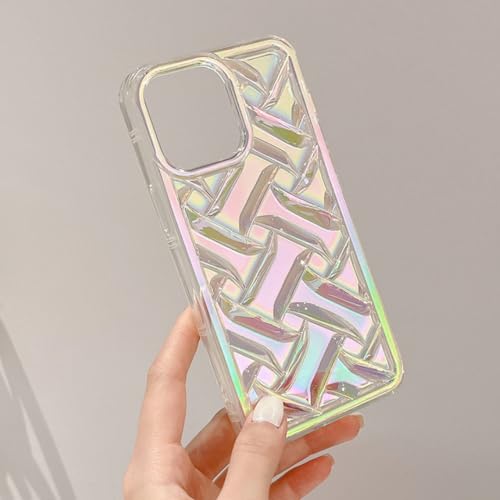 Coque arrière souple iPhone 12 Pro Max arc-en-ciel étui unique motif tissé bonbons 3D