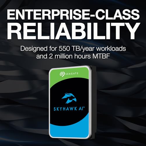 Image of Seagate Skyhawk AI 16TB Video Internal Hard Drive HDD - 3.5 Inch SATA 6Gb /s 256MB Cache for DVR NVR Security Camera System with Drive Health Management and in-house Rescue Services (ST16000VE002)