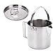 TITA-DONG Camping Kettle, Lightweight Stainless Steel Camp Tea Coffee Pot with Carrying Bag, Heat Resistant Anticorrosion Durable Sturdy Portable Hiking Pot for Outdoor Camping Hiking Picnic