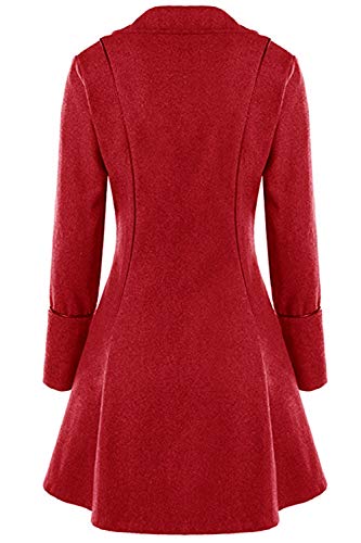 Vnvne Women's Gothic Steampunk Corset Halloween Costume Coat Victorian Tailcoat Jacket (M, Red) #TOP1