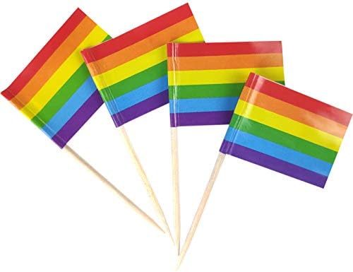 JBCD Rainbow Gay Pride Toothpick Flag Mini Small LGBT Cupcake Topper Flags (200 pcs)