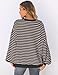 UEU Women's Striped Oversized Color Block Crewneck Long Sleeve Fashion Trendy Sweatshirt Gray X-Large