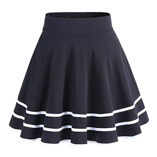 DRESSTELLS Falda Mujer Mini Corto Elástica Plisada Básica Multifuncional Black-White S