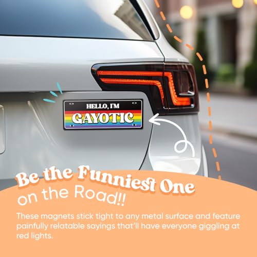 Image of Yoppix 16PCS Funny Gay Pride Car Magnet, LGBT Rainbow Pride Prank Magnetic Bumper Sticker for LGBT Parade Decor, Truck, or Fridge
