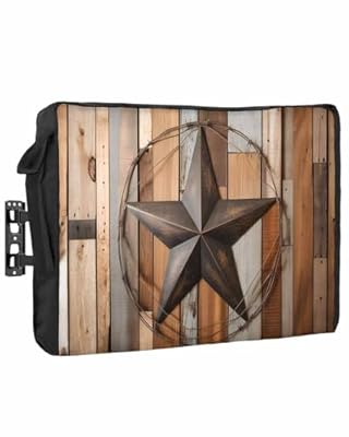 Outdoor TV Cover Vintage Star of Texas Farmhouse Barns Waterproof Weatherproof for 48 to 50 Inch Outside Flat Screen Protector Shield 48"W x 30"H x 4.5"D