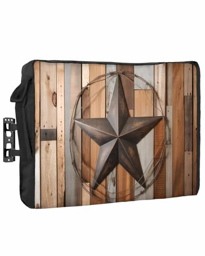Outdoor TV Cover Vintage Star of Texas Farmhouse Barns Waterproof Weatherproof for 48 to 50 Inch Outside Flat Screen Protector Shield 48