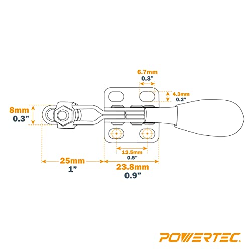 POWERTEC Grampo Horizontal De Liberação Rápida Powertec 20321 Com Ponta De Pressão De Borracha – Fer