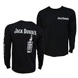 jack daniels t shirt schlümpfe 100% Baumwolle Jack Daniel Flasche Langarm-T-Shirt Schwarz
