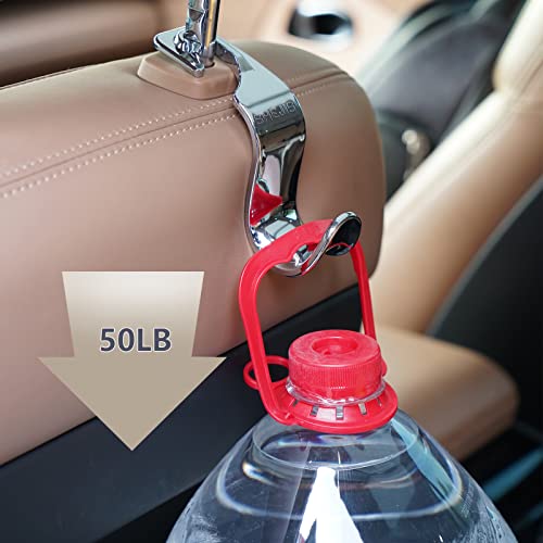 Car Seat Headrest Hooks（4 Pack, for Purses and Bags Storage Organizer Tidying Up More Space，Exclusive Silver Color Car Hangers, Useful Car Accessories Good Travel Helper (Silver)