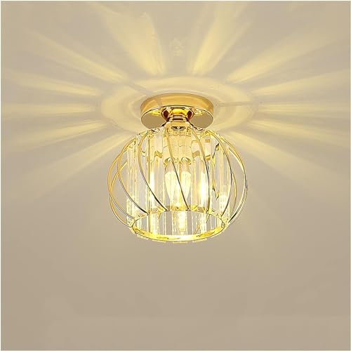 Lustre cristal moderne petit plafonnier de salon pour couloir et entrée