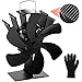 Wukong Ventilador estufa con Termómetro Ventilador de Chimenea Para Estufas, Estufas de Leña y Chimeneas Silencioso Negro