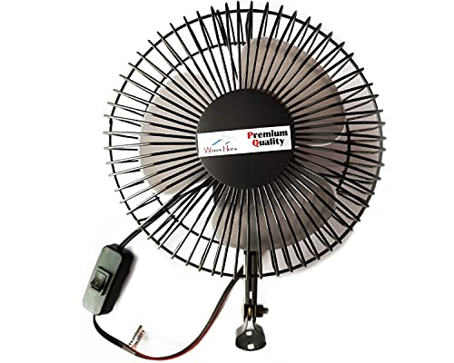 Image of WolkomHome Fan 12-Volt 7-inch for Car, Truck, Home, Kitchen, Office