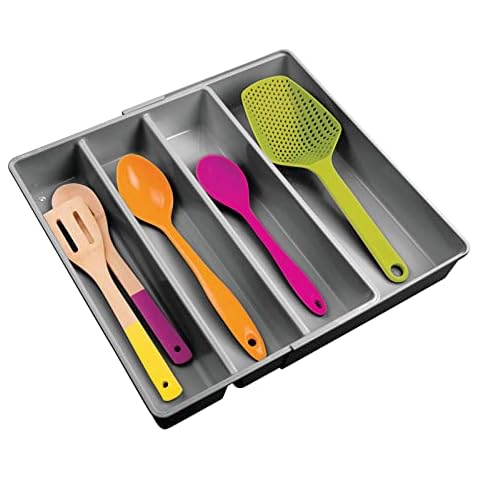 mDesign Expandable Cutlery Tray for Utensils Cover
