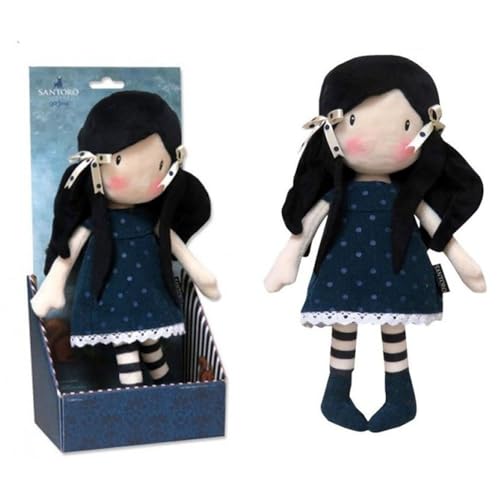 Gorjuss Muñeca de Trapo Original 30 cm – Muñeca de Tela Coleccionable Santoro London – Regalo Infantil, Decoración y Colección (Azul)