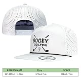 Clatnew Funny Golf Hats Funny Golf Gifts for Men,Golf Rope Hat for Men,Flat Bill Snapback Hat - White