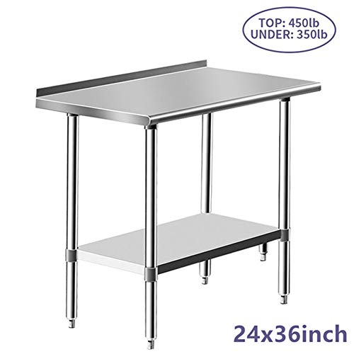 Stainless Steel Table for Prep & Work 24 x 36 Inches, NSF Commercial