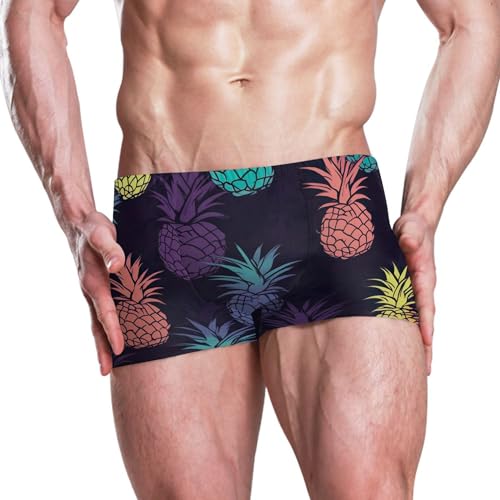 Pineapple Fruit Mens Swim Trunk Swimwear Bathing Suit Swim Brief Square Leg Board Short S B04010232