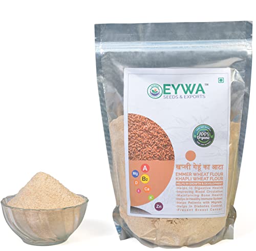 Image of Eywa Seeds & Exports Pvt Ltd Organic Khapli Wheat Flours (1 Kgs) For Eating And Cookings|Khapli Gehu Atta |High Dietary Fiber For Easy Digestion Produce Of India From Organic Farms