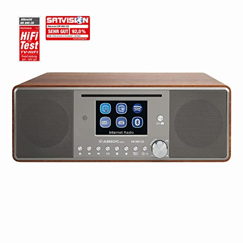 Albrecht DR 895 CD Kompaktanlage, DAB+/UKW/Internet/CD, 27896, Walnuss, mit 4" Farbdisplay, Stereo Musik und Podcast Streaming,USB, App Steuerung – Bild 3