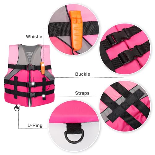 Image of Leader Accessories USCG Approved Life Jacket Vest for Youth 50-90 lbs