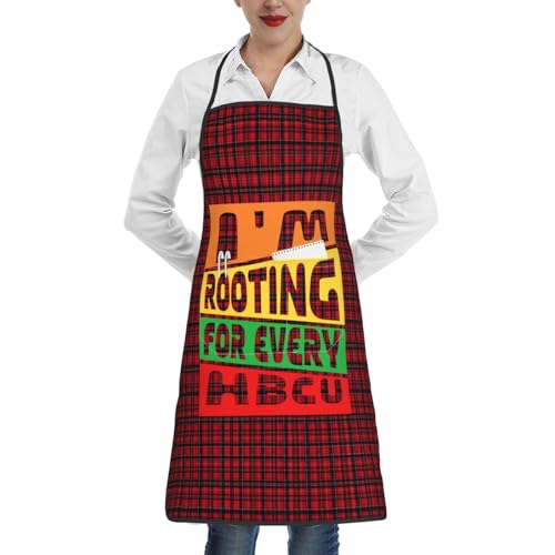 nopicsn I'm Rooting for Every HBCU Apron for cooking with Pockets Women Men Kitchen Chef Funny Aprons