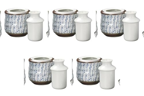 Set of 5 Somotsuke Ivy Sake Tanker, Small, 3.9 x 5.3 inches (10 x 13.5 cm) (180 cc) | Sake Tanker Setomonohonpo