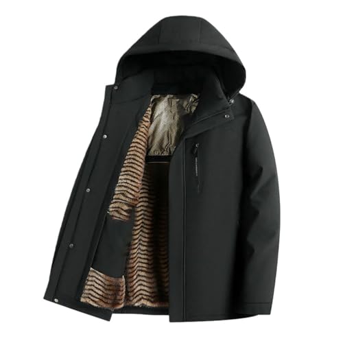 Veste d'hiver matelassée pour homme avec doublure amovible noire