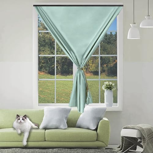 Tessuto Isolante Termico 160 x 160 cm, Risparmio Energetico, Oscurante, Isolante Caldo, di Alta Qualità Portatile Tessuto Oscurante,Con Fissaggi per Roulotte, Verde A