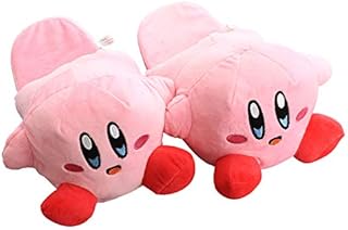 uiuoutoy Cute Star Kirby Plush Slippers Soft Warm Winter Slipper Home House Shoes Lovely Ladies Footwear Pink