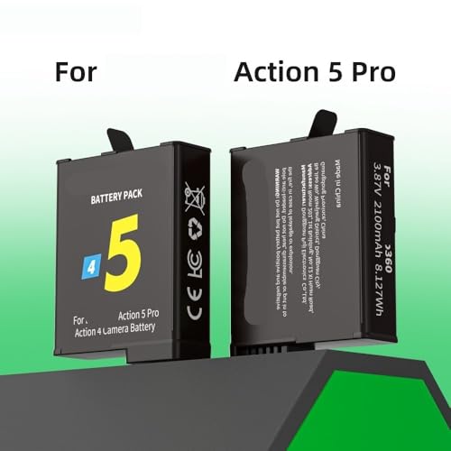 Cargador de 3 ranuras con batería Osmo Action 4 de 2100mAh recargable de larga duración 2