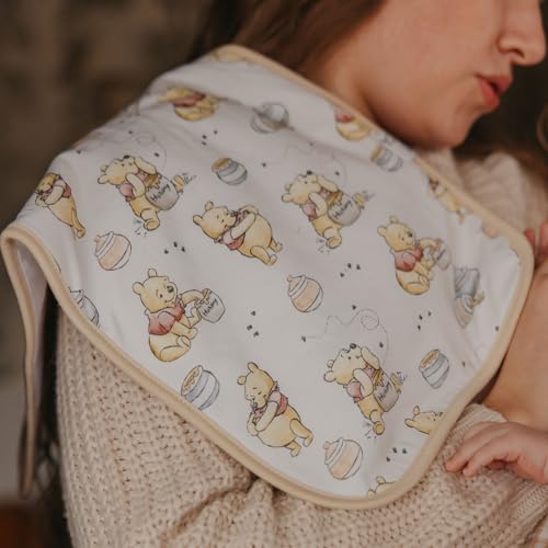 Image of Copper Pearl Baby Burp Cloth Large 21''x10'' Size Premium Absorbent Triple Layer 3-Pack Gift Set Hundred Acre Wood