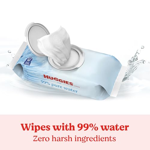 Huggies 99% Pure Water Baby Wipes, Unscented, 9 Packs, 504 Wipes - image 3