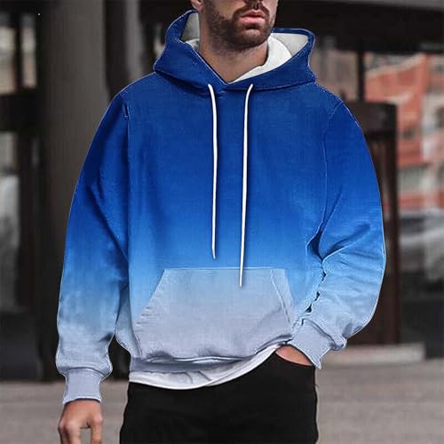 Plus Size Hoodies for Men Gradient Print Long Sleeve Sweatshirt Fashion Casual Everyday Hoodie with Kangaroo Pocket2