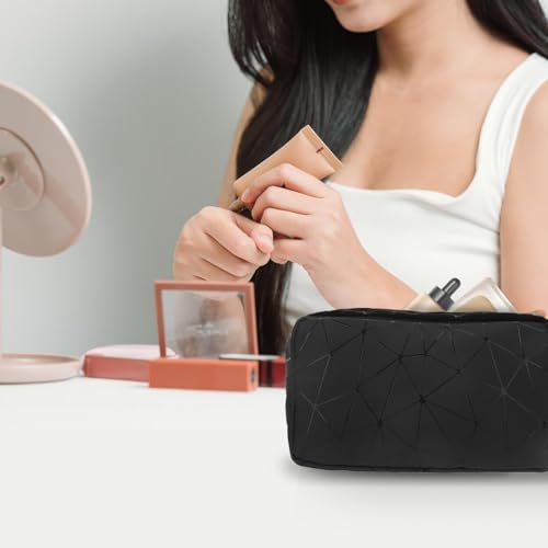 Image of Period Bags, Tampon Holder for Purse, Waterproof Portable Leather Period Pouch, Sanitary Napkin Storage Bag, Black Makeup Bag Set, Pad Pouches for Period