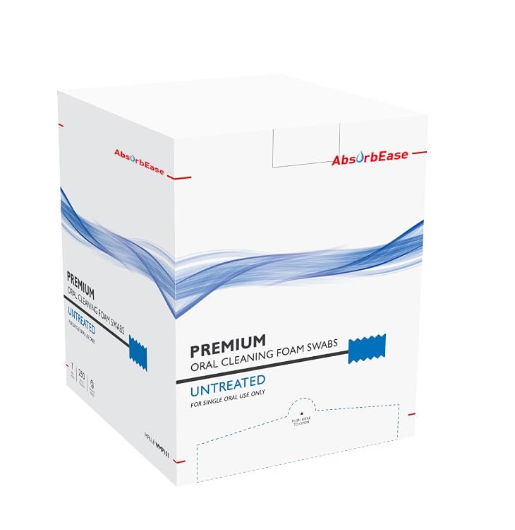 AbsorbEase Oral Swabs - Disposable Sponge Swabs for Effective Mouth Cleaning - Individually Wrapped Toothettes for Seniors - Ideal for Gentle and